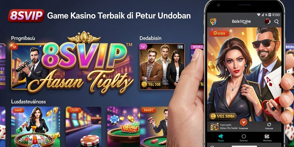 Screenshot gameplay menarik dari 8SVIP menunjukkan berbagai permainan Kasino.
