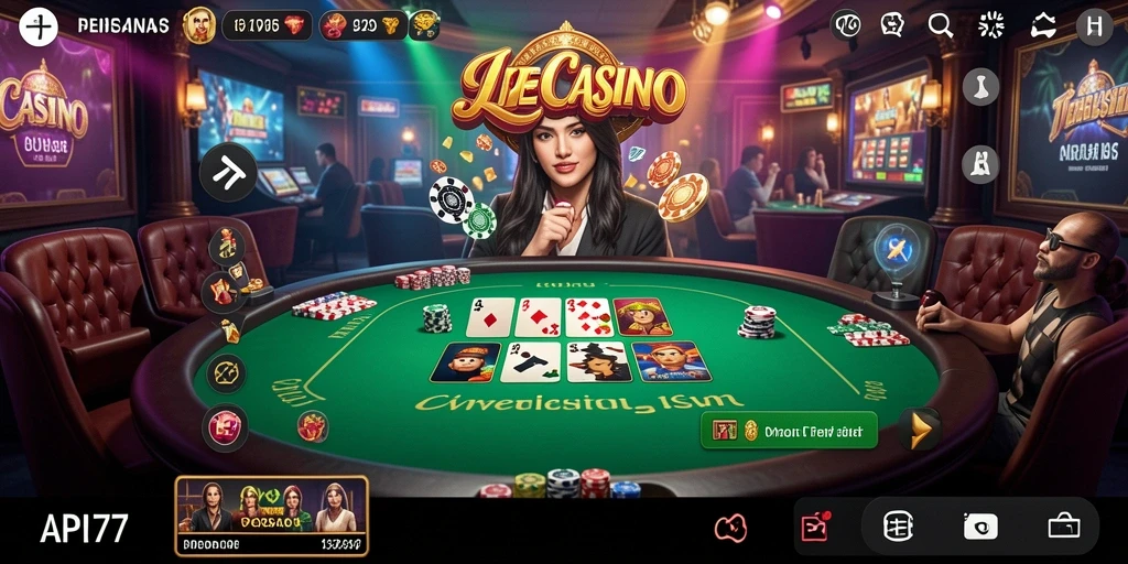 Screenshot dari gameplay API77 yang penuh aksi di Live Casino.