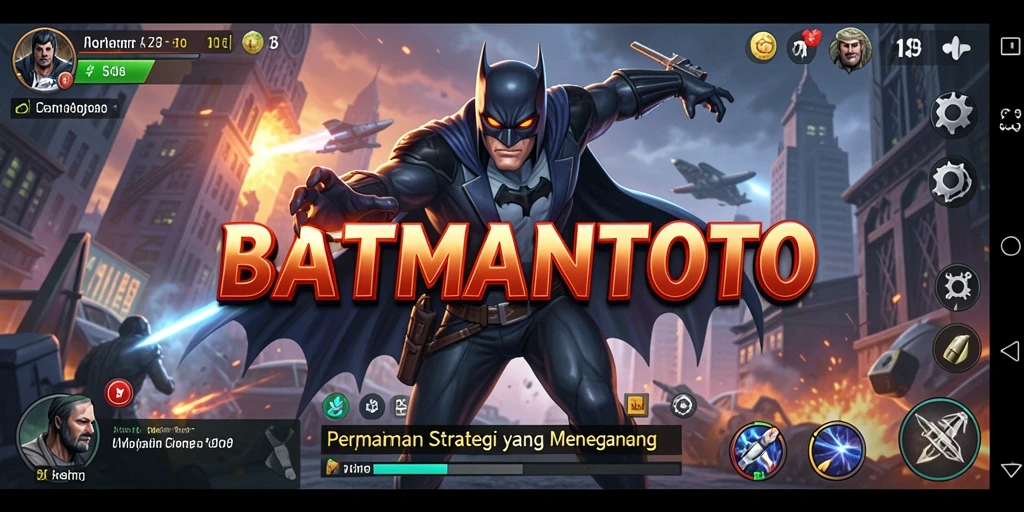 Screenshot gameplay BATMANTOTO menampilkan pertempuran strategis dengan elemen SLG.