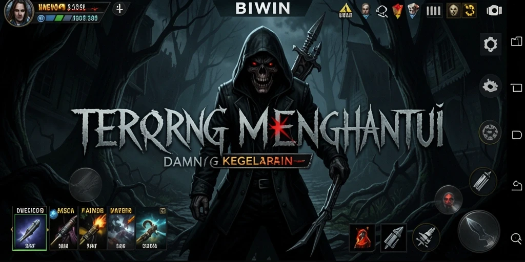 Tangkapan layar BIWIN menunjukkan suasana gameplay horor yang menyeramkan.