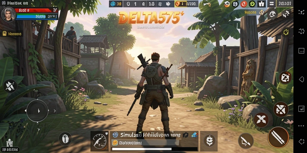 Tampilan gameplay DELTA575 yang menakjubkan dan interaktif.