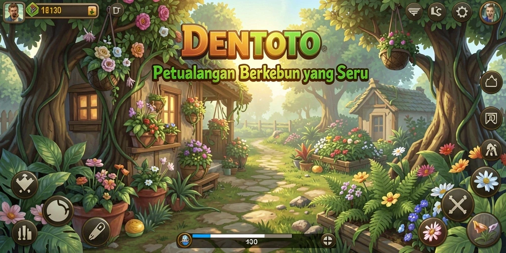 Tampilan gameplay DENTOTO dengan petualangan berkebun yang seru.