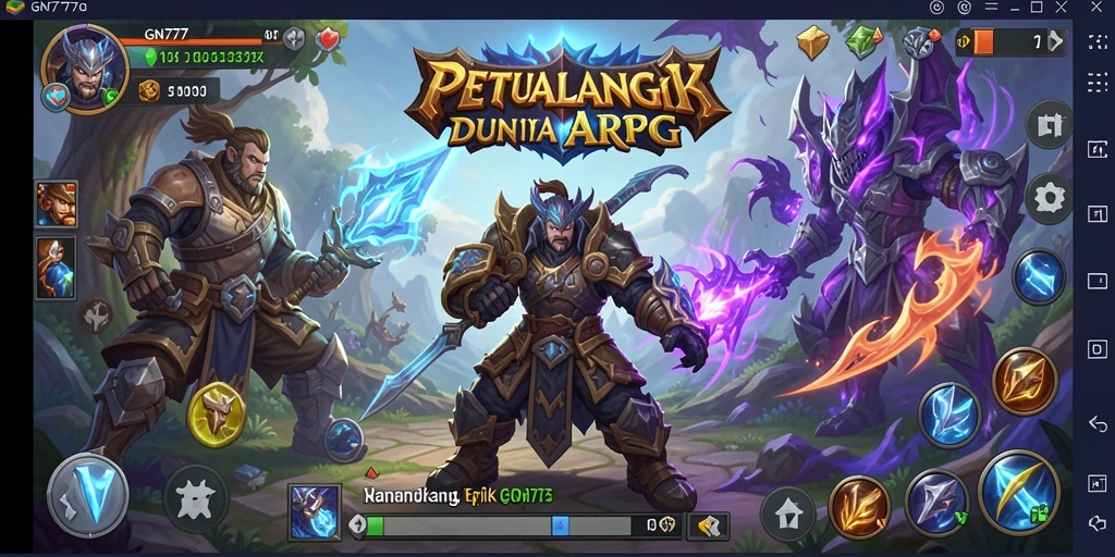 Tangkapan layar gameplay GN777 yang menampilkan pertempuran seru dalam dunia ARPG.
