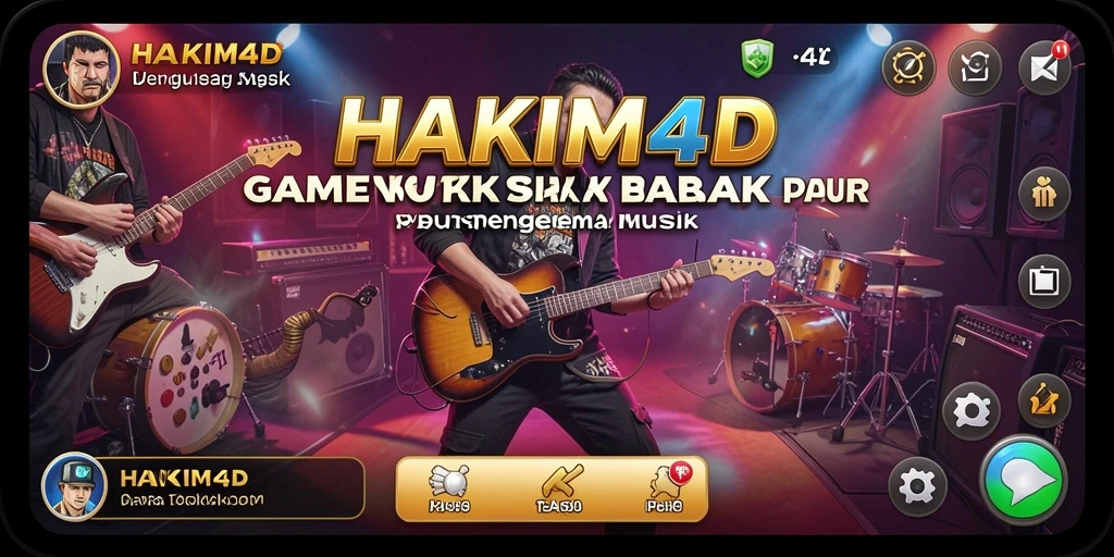 Tampilan HAKIM4D dengan gameplay interaktif dan lagu-lagu favorit.