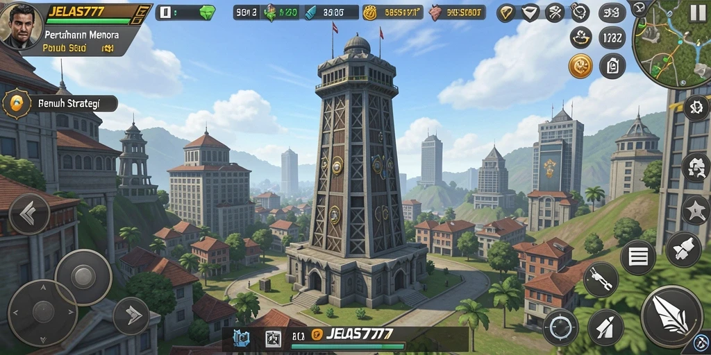 Tampilan menarik dari gameplay Tower Defense JELAS777 yang menegangkan.