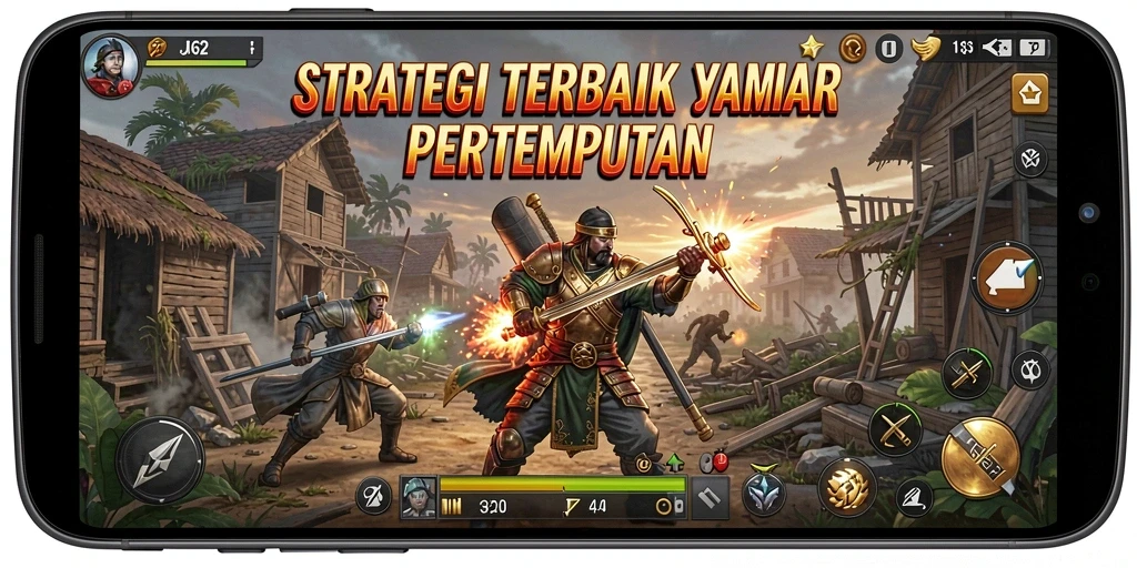 Screenshot JJ62 menampilkan aksi pertempuran strategis yang epik.