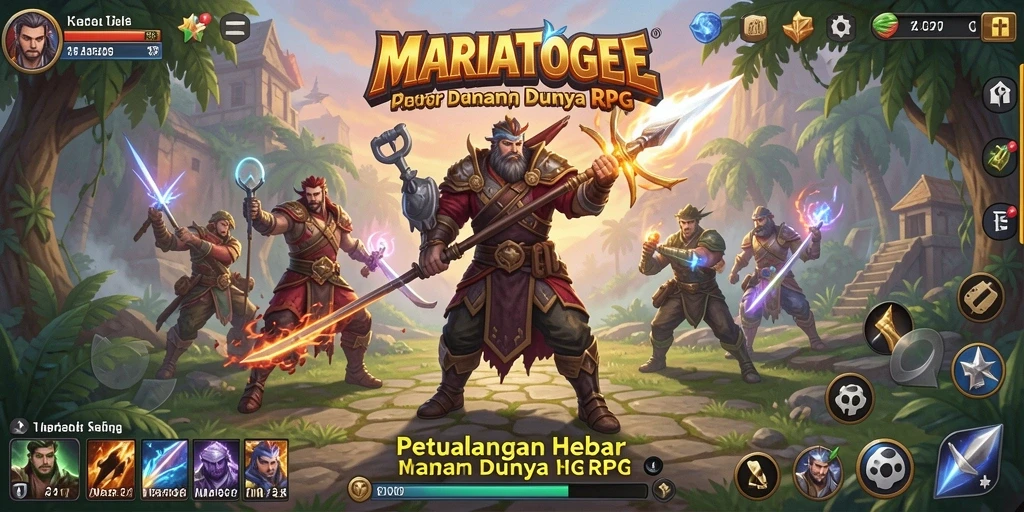 Tampilan tampak menarik dengan elemen RPG yang kuat.