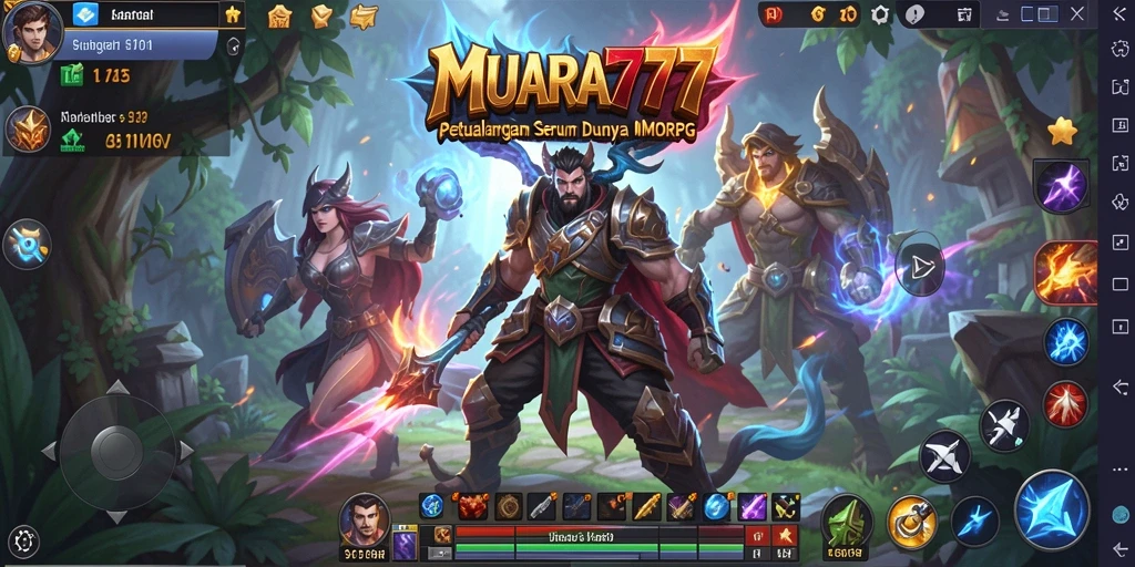 Tangkapan layar utama MUARA777 menampilkan pertempuran mendebarkan dalam dunia MMORPG.
