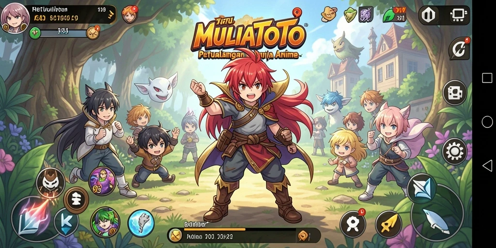 Gameplay MULIATOTO yang menarik dengan karakter anime favorit.