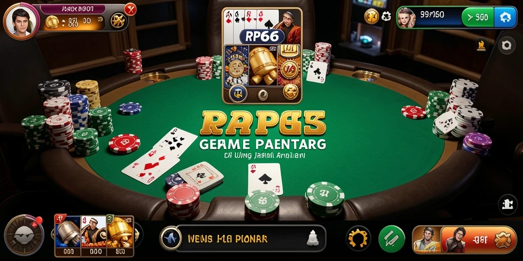 Tangkapan layar utama RP66 menampilkan aksi poker yang mendebarkan.
