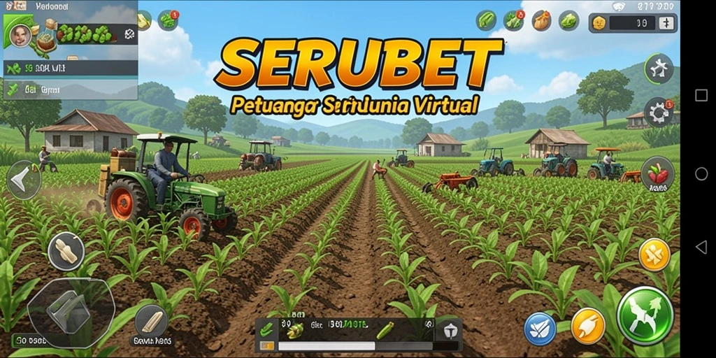 Tangkapan layar utama menunjukkan gameplay seru bertani di SERUBET.