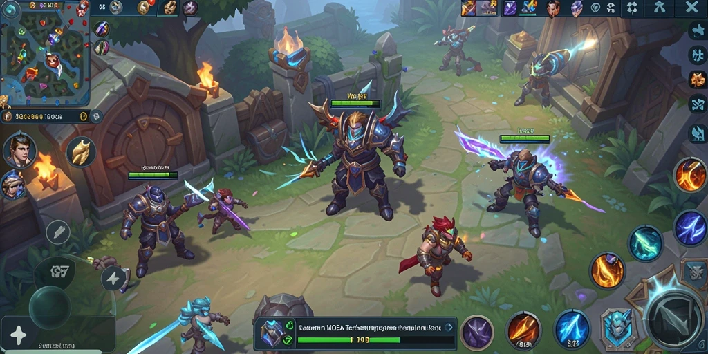 Tangkapan layar W67 menampilkan pertempuran seru dalam arena MOBA.